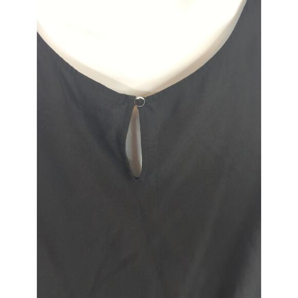 Eileen Fisher Black Silk‎ Top Womens L Scoop Neck Shell Casual Basic Soft Tank - Picture 3 of 7